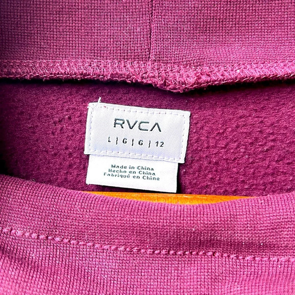 RVCA Smudged Plum Purple Ombre Cropped Mock Neck Sweatshirt - Picture 4 of 10